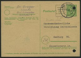 AMERIK. U. BRITISCHE ZONE - GANZSACHEN P 906 BRIEF, 1946, 7 Pf. Schwarz Neben 5 Pf. AM-Post, Bedarfskarte Von BAD SCHWAR - Sonstige & Ohne Zuordnung