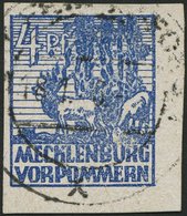 MECKLENBURG-VORPOMMERN 30 O, 1946, 4 Pf. Dunkelultramarin, Pracht, Gepr. Kramp, Mi. 80.- - Altri & Non Classificati