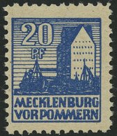 MECKLENBURG-VORPOMMERN 38yc **, 1946, 20 Pf. Schwärzlichgrauultramarin, Pracht, Fotobefund Kramp, Mi. 600.- - Otros & Sin Clasificación