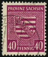 PROVINZ SACHSEN 84Xa O, 1945, 40 Pf. Dunkellilarosa, Wz. 1X, Pracht, Kurzbefund Schulz, Mi. 100.- - Autres & Non Classés