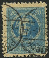 THÜRINGEN 98AXp1 O, 1945, 20 Pf. Preußischblau, Gezähnt, Vollgummierung, Dickes Papier, Steigende Papierstreifung, Links - Altri & Non Classificati