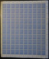 WEST-SACHSEN 134Xw **, 1945, 20 Pf. Blau, Wz. 1X, Im Bogen (100), Dabei Abart 134II (Feld 79), Pracht - Autres & Non Classés