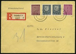 WEST-SACHSEN 136Xb,137Xa BRIEF, 1945, 40 Pf. Dunkelrotlila Und 60 Pf. Karmin, Wz. 1X, Mit 2x Mi.Nr. 151Y Auf Einschreibb - Autres & Non Classés