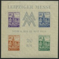 WEST-SACHSEN Bl. 5YZa **, 1946, Block Leipziger Messe, Wz. Stufen Steil Steigend, Type V, Leichte Randstauchungen Und Et - Autres & Non Classés
