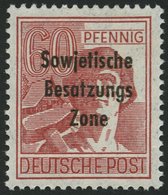 ALLGEMEINE-AUSGABEN 195a **, 1948, 60 Pf. Karmin, Pracht, Gepr. Paul, Mi. 70.- - Other & Unclassified