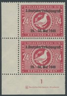 ALLGEMEINE-AUSGABEN 233IDZ **, 1949, 24 Pf. Volkskongress, Aufdruck-Type I, Mit Druckereizeichen, Postfrisch, Pracht, Mi - Otros & Sin Clasificación