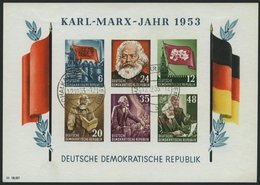 DDR Bl. 8BYI O, 1953, Marx-Block, Ungezähnt, Wz. 2YI, Pracht, Gepr. Schönherr, Mi. 220.- - Usati