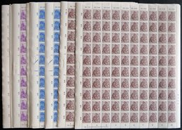 DDR 582-85B **, 1959, 30 - 70 Pf. Fünfjahresplan, Gezähnt K 14, Je 9 Bogen (100), Postfrisch, Pracht, Mi. (1080.-) - Oblitérés
