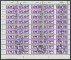 DIENSTMARKEN B D II O, Nicht Ausgegeben: 1957, 20 Pf. Mittelviolettpurpur Im Bogen (50) Mit Ungültig-Stempeln, Mit Druck - Autres & Non Classés