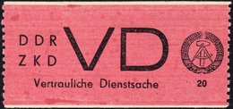 DIENSTMARKEN D VD 1A **, 1965, 20 Pf. Bräunlichrot/schwarz, Gezähnt 91/2, Leichter Eckknitter Sonst üblich Gezähnt Prach - Other & Unclassified