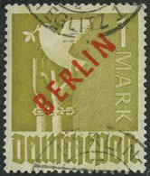BERLIN 33 O, 1949, 1 M. Rotaufdruck, Leichte Knitterspuren Sonst Pracht, Gepr. Schlegel, Mi. 550.- - Otros & Sin Clasificación