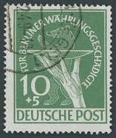 BERLIN 68II O, 1949, 10 Pf. Währungsgeschädigte Mit Abart Grüner Punkt Rechts Am Handgelenk, Normale Zähnung, Pracht, Fo - Otros & Sin Clasificación