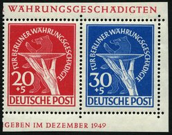 BERLIN 69/70 **, 1949, 20 Und 30 Pf. Währungsgeschädigte Im Paar Aus Block, Pracht - Autres & Non Classés
