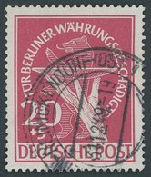 BERLIN 69 O, 1949, 20 Pf. Währungsgeschädigte, Pracht, Gepr. D. Schlegel, Mi. 190.- - Autres & Non Classés