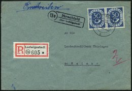 BUNDESREPUBLIK 132 Paar BRIEF, 1954, 30 Pf. Posthorn Im Waagerechten Paar Als Mehrfachfrankatur Auf Einschreibbrief, Pra - Oblitérés