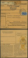 BUNDESREPUBLIK 136 Paar BRIEF, 1954, 70 Pf. Posthorn Im Senkrechten Paar Als Mehrfachfrankatur Rückseitig Auf Paketkarte - Usati