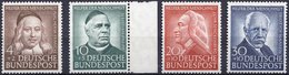 BUNDESREPUBLIK 173-76 **, 1953, Helfer Der Menschheit, Prachtsatz, Mi. 90.- - Usados