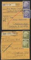 BUNDESREPUBLIK 194/5 BRIEF, 1958, 1 DM (2x) Und 2 DM Heuss, Je Als Mehrfachfrankatur Auf Paketkarte, 3 Karten Feinst (Ma - Usati