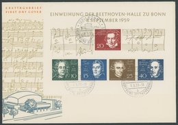 BUNDESREPUBLIK Bl. 2 BRIEF, 1959, Block Beethoven Auf FDC, Pracht, Mi. 140.- - Usati