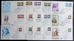 BUNDESREPUBLIK 347-62 BRIEF, 1961, Bedeutende Deutsche Auf 15 FDC`s, Ohne 90 Pf., Pracht, Mi. 102.80 - Used Stamps