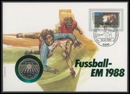 BUNDESREPUBLIK 1353 BRIEF, 1988, 60 Pf. Fussball-Europameisterschaft Auf Numisbrief Mit Polnischer 200 Zl Silbermünze, P - Usati