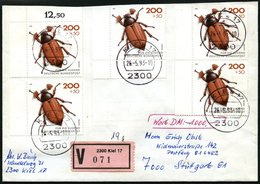BUNDESREPUBLIK 1670 BRIEF, 1993, 200 Pf. Feld-Maikäfer, 5x Auf Gesielgeltem Wertbrief DM 1000.-, Pracht - Usados