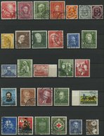 LOTS O, 1949-55, Gestempelte Partie Von 55 Verschiedenen Mittleren Werten, Saubere Bedarfserhaltung/feinst, Mi. 630.- - Usados