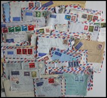 LOTS Ca. 1950-64, Interessante Partie Von über 170 Luftpostbedarfsbriefen In Die USA, Einige Bessere Frankaturen, Unters - Used Stamps