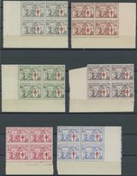 BELGIEN 386-92 VB **, 1934, Tuberkulose Im Unteren Eckrandviererblock (1.75 Fr. Nur Unterrand), Prachtsatz, Mi. 1680.- - Otros & Sin Clasificación