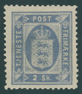 DIENSTMARKEN D1 *, 1871, 2 S. Ultramarin, Falzrest, Pracht, Mi. 200.- - Sonstige & Ohne Zuordnung