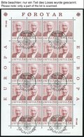 FÄRÖER KB O, 1980-90, Europa, 10 Kleinbogensätze (ohne 1988) Mit Ersttagsstempeln, Pracht, Mi. 400.- - Other & Unclassified