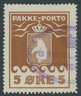 GRÖNLAND - PAKKE-PORTO 6A O, 1918, 5 Ø Hellrotbraun, üblich Gezähnt Pracht, Mi. 100.- - Colis Postaux