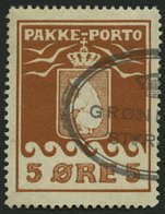 GRÖNLAND - PAKKE-PORTO 6A O, 1924, 5 Ø Hellrotbraun, (Facit P 6II), Pracht - Parcel Post