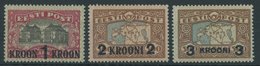 ESTLAND 87-89 *, 1930, 1 Kr. Auf 70 M. - 3 Kr. Auf 300 M., Falzrest, Prachtsatz - Estonia