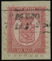 FINNLAND 4Bx BrfStk, 1865, 10 K. Rosakarmin Auf Rosa, R2 RAUMO, Praktisch Alle Zungen, Prachtbriefstück - Altri & Non Classificati