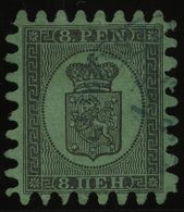 FINNLAND 6Bx O, 1866, 8 P. Schwarz Auf Grün, Praktisch Alle Zungen, Pracht - Sonstige & Ohne Zuordnung