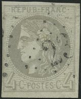 FRANKREICH 38a O, 1870, 4 C. Grau, Feinst (kleine Knitterspur), Mi. 250.- - Sonstige & Ohne Zuordnung