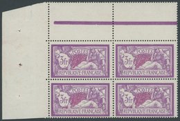FRANKREICH 222 VB **, 1927, 3 Fr. Dunkelrötlichlila/lila Allegorie Im Randviererblock, Postfrisch, Pracht, Mi. 520.- - Andere & Zonder Classificatie