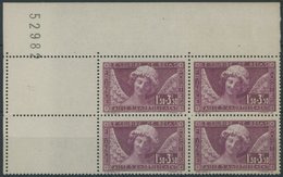 FRANKREICH 248 VB **, 1930, 1.50 Fr. Staatsschuldentilgungskasse, Im Linken Oberen Eckrandviererblock Mit Platten-Nummer - Autres & Non Classés