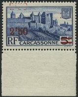 FRANKREICH 492III **, 1941, 2.50 Fr. Auf 5 Fr. Dunkelultramarin, Doppelter Aufdruck, Pracht, Gepr. Brun, Yvert * 385.- E - Autres & Non Classés