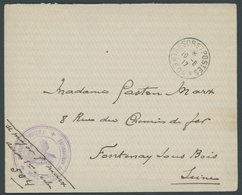 FRANKREICH FELDPOST 1917, Feldpostbrief Mit Violettem Briefstempel ARMEE SERBE AERONAUTIQUE Mit Inhalt Nach Frankreich,  - Oorlogszegels