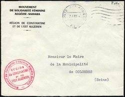 FRANKREICH FELDPOST 1961, K1 POSTE AUX ARMEES/A.F.N. Auf Armeebrief Der Frauensolidaritätsbewegung Der Sahara-Region Alg - Oorlogszegels