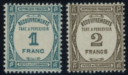 PORTOMARKEN P 65/6 **, 1931, 1 Fr. Blaugrün Und 2 Fr. Sepia, Postfrisch, 2 Prachtwerte, Mi. 305.- - Strafport