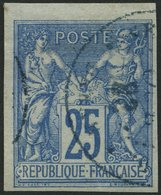 F.KOL ALLGEMEINE AUSGABEN 31b O, 1879, 25 C. Blau Auf Bläulich, Bugspur Sonst Pracht, Mi. 160.- - Andere & Zonder Classificatie