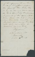 GROSSBRITANNIEN 1848, Eigenhändiger Brief Der Einzigen Englischen Ballonfahrerin E. Graham Mit Bezug Auf Unterstützung D - Otros & Sin Clasificación
