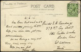 BRITISCHE MILITÄRPOST 127 BRIEF, 1916, 1/2 P. Gelbgrün Mit K1 ARMY POST OFFICE/D 14 Auf Feldpost-Ansichtskarte Aus Dem H - Gebraucht