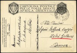 MILITÄRPOST 1936, K2 ASMARA CONCENTRA MENTO/POSTA MILIT. Auf Feldpost-Ansichtskarte Mit Absender Autogruppo Dele`Eritrea - Rode Kruis