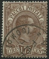 PAKETMARKEN Pa 6 O, 1884, 1.75 L. Dunkelbraun, üblich Gezähnt Pracht, Mi. 100.- - Postpaketten