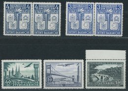 JUGOSLAWIEN 422-28 **, 1940, 2 Paare Und 3 Werte, Postfrisch, Pracht, Mi. 54.50 - Sonstige & Ohne Zuordnung