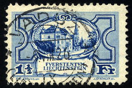 LIECHTENSTEIN 71 O, 1925, 11/2 Fr. Regierungsgebäude, üblich Gezähnt Pracht, Mi. 130.- - Other & Unclassified